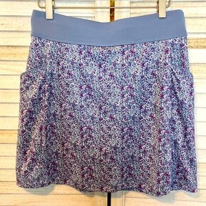 Women’s Purple Floral Active Skort with Side Pockets